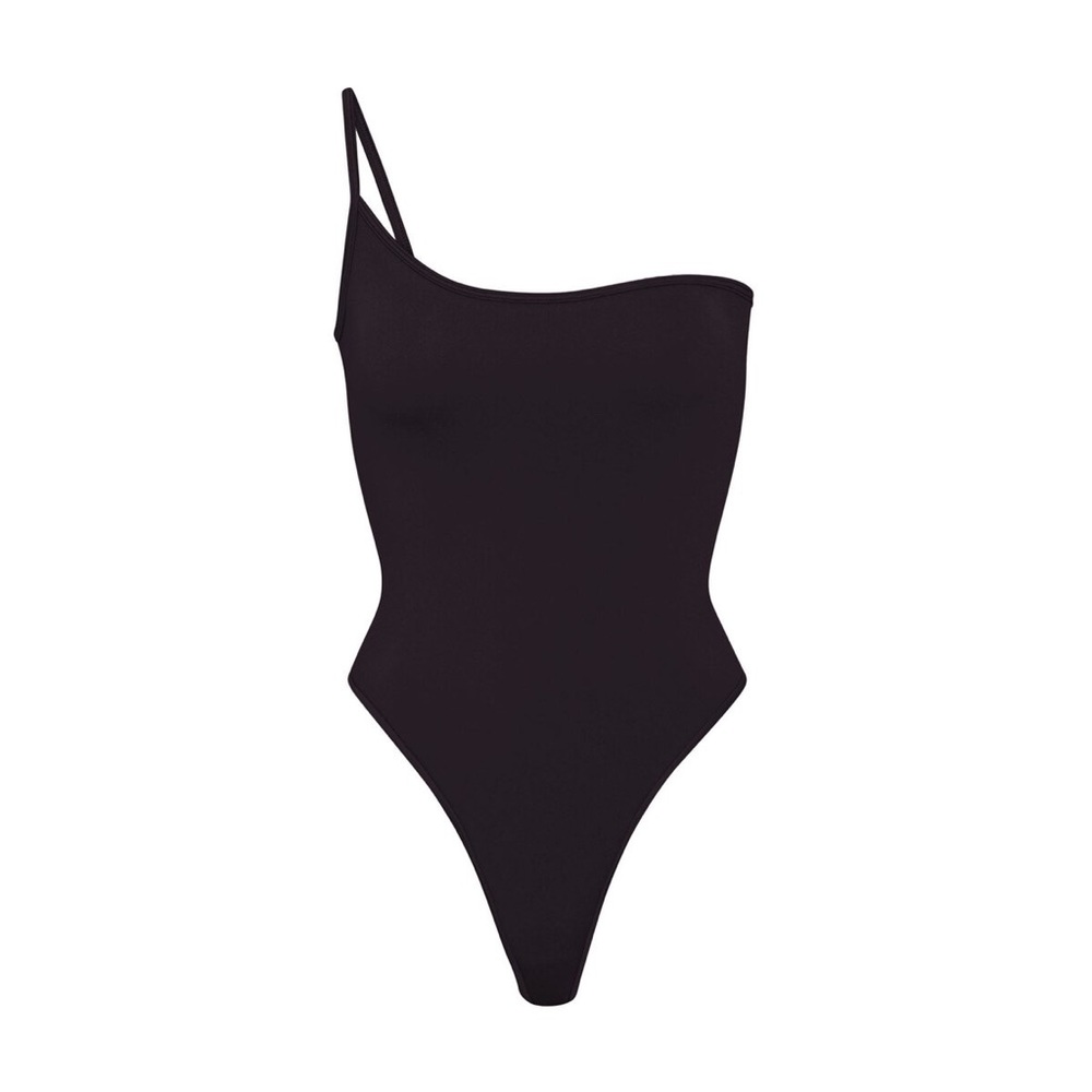 SKIMS NWOT one shoulder bodysuit in black, size S/M